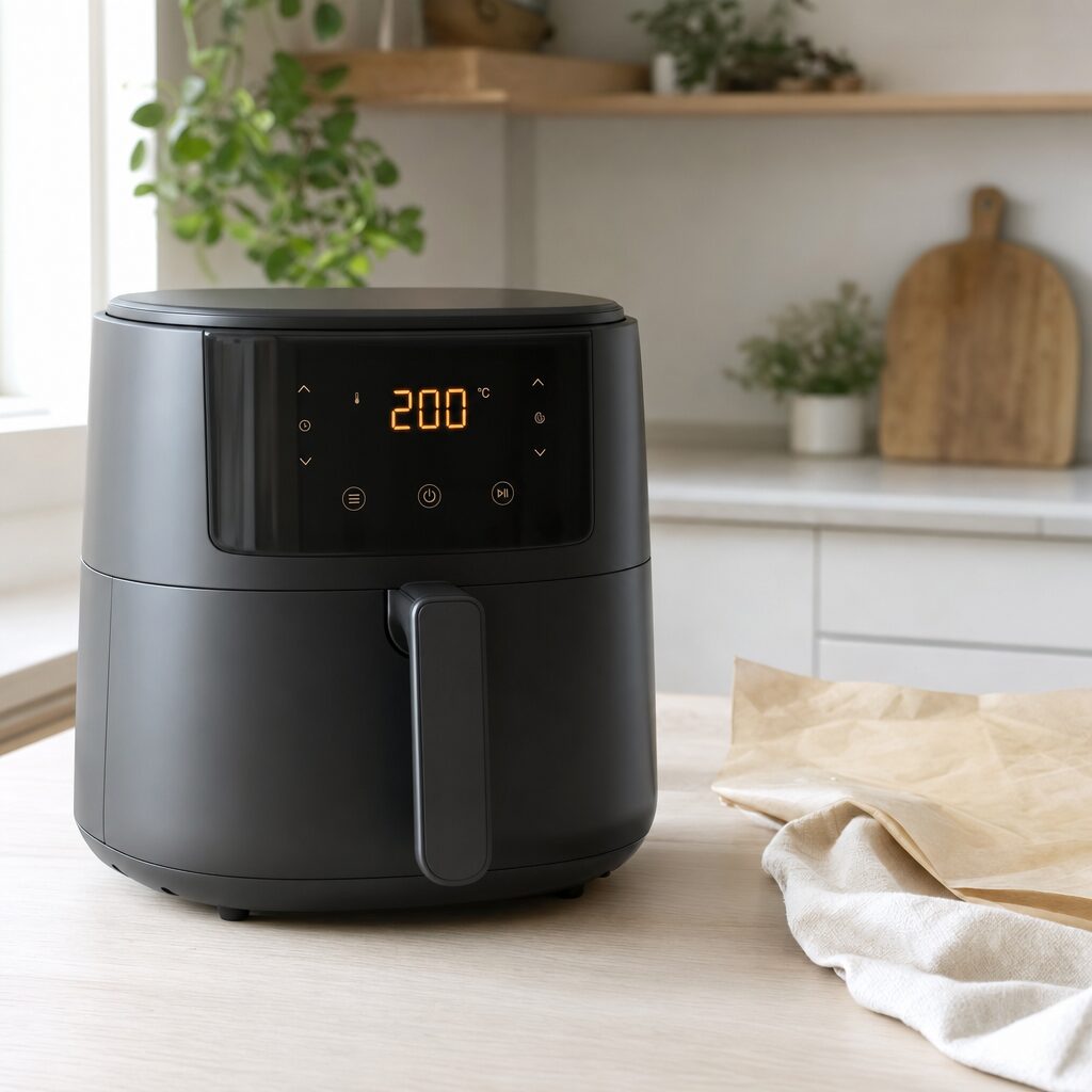Airfryer forvarmes til 200 grader klar til brezel i min airfryer