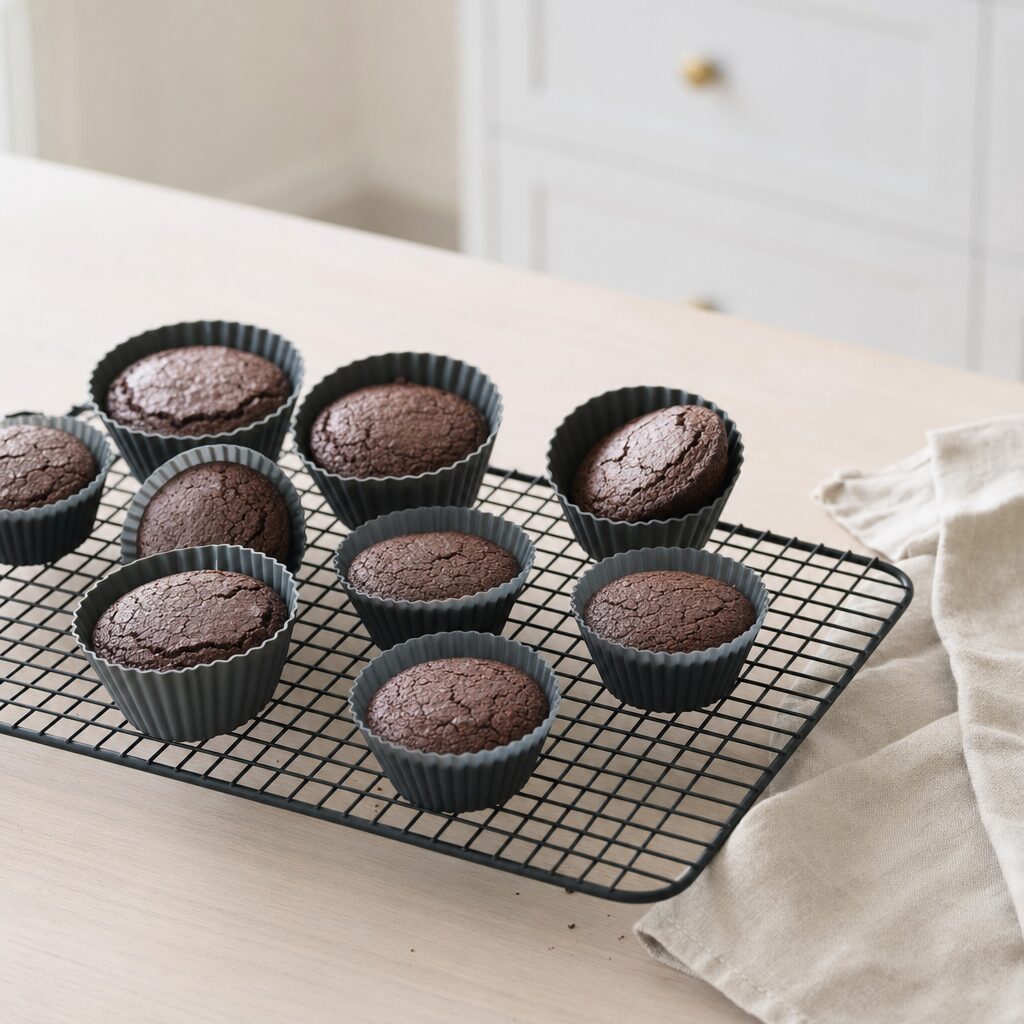 Brownies køler helt af på bagerist før de bruges til brownie issandwich i min airfryer opskrift