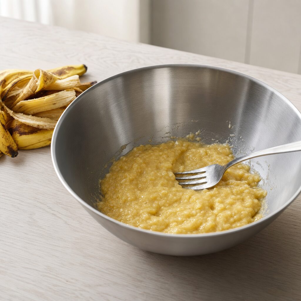 Modne bananer moses til dej til cekodok pisang i min airfryer