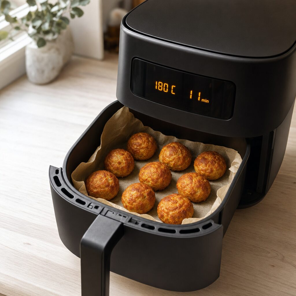 Cekodok pisang steges gyldne og sprøde i min airfryer