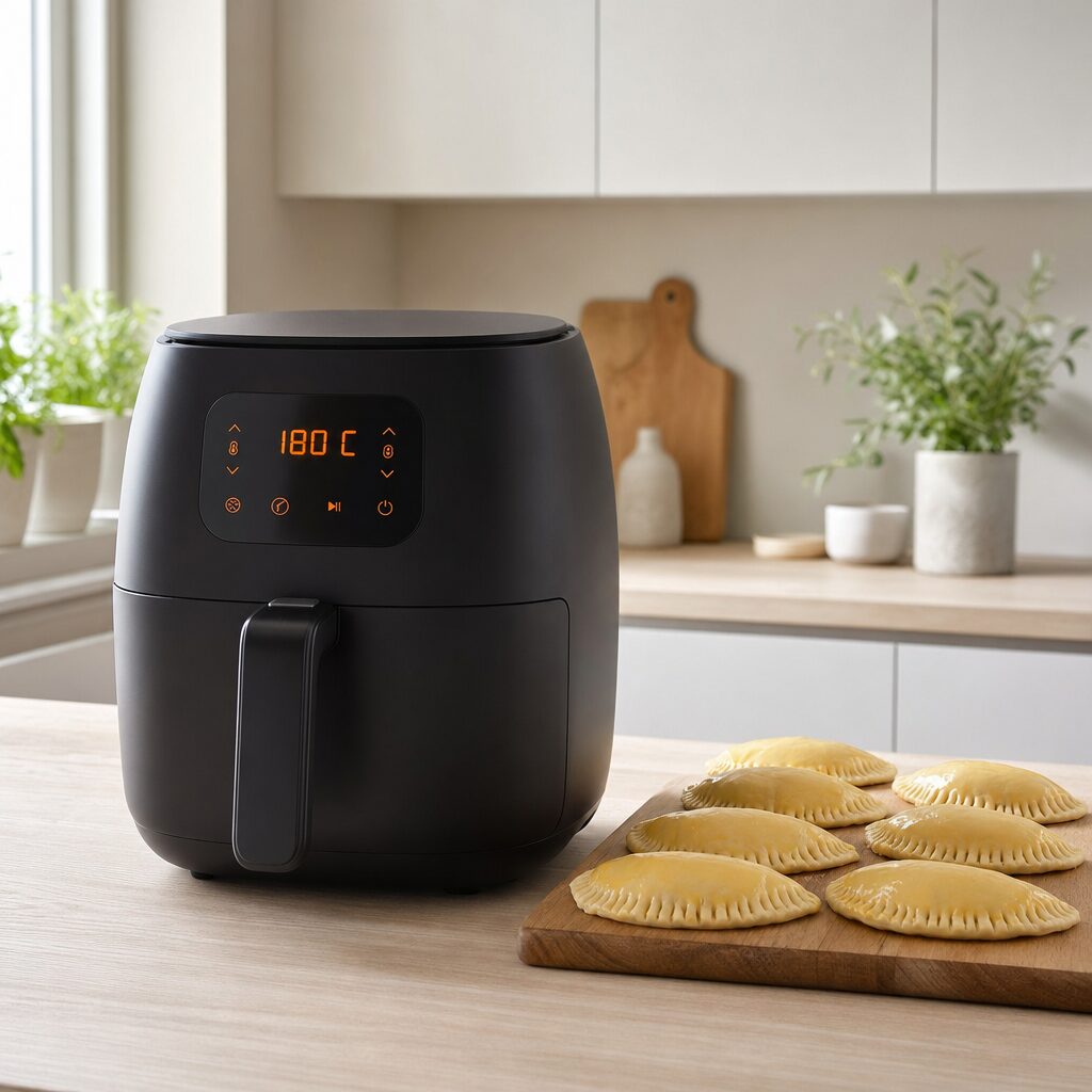 Airfryer forvarmes til 180 grader klar til empanadas i min airfryer