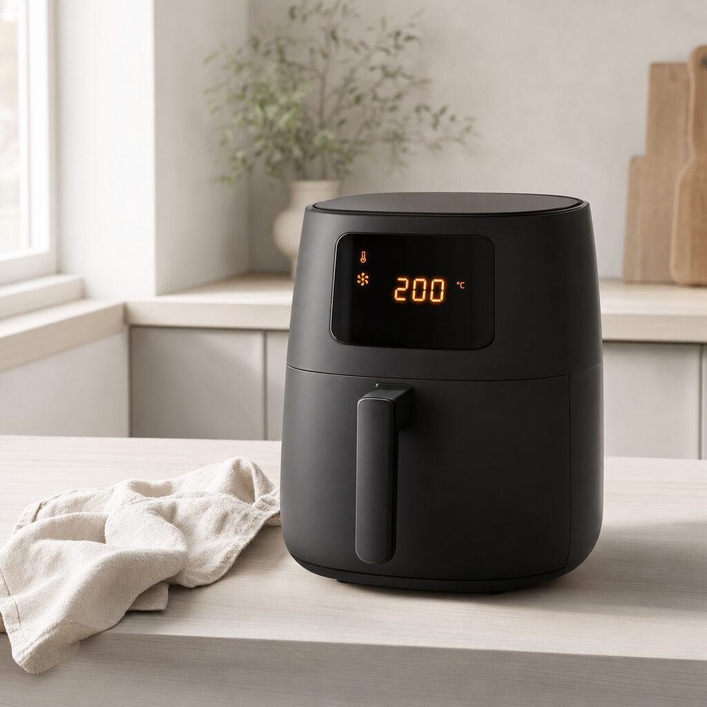 Airfryer forvarmes til 200 grader til Fish and Chips i min airfryer