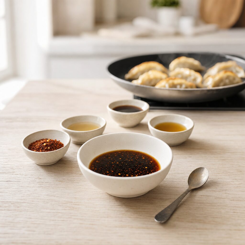 Dipsauce røres sammen til gyoza i min airfryer