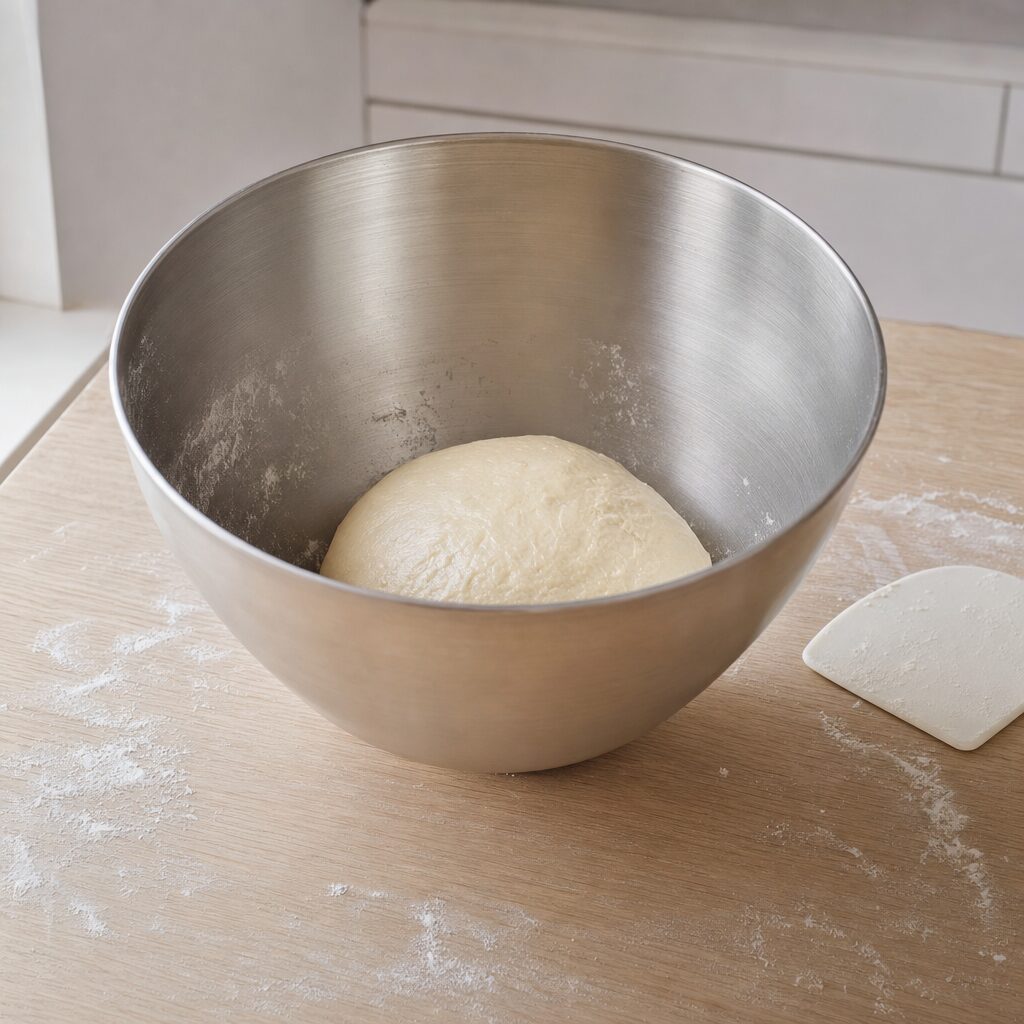Pizzadej æltes til en airfryer størrelse pepperoni pizza i min airfryer